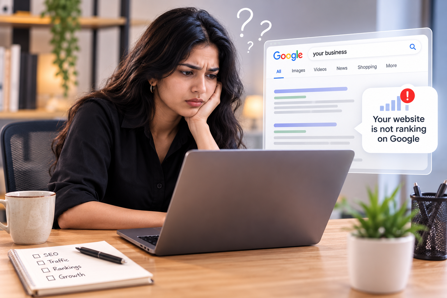 Website not ranking on google.